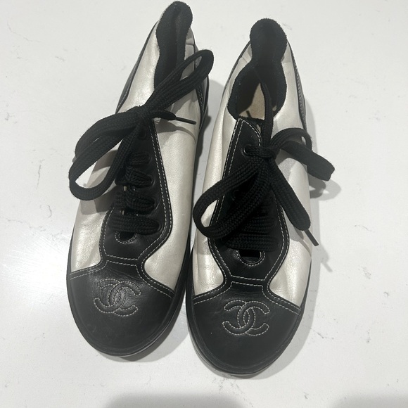 Chanel Black and White Sneakers for Women